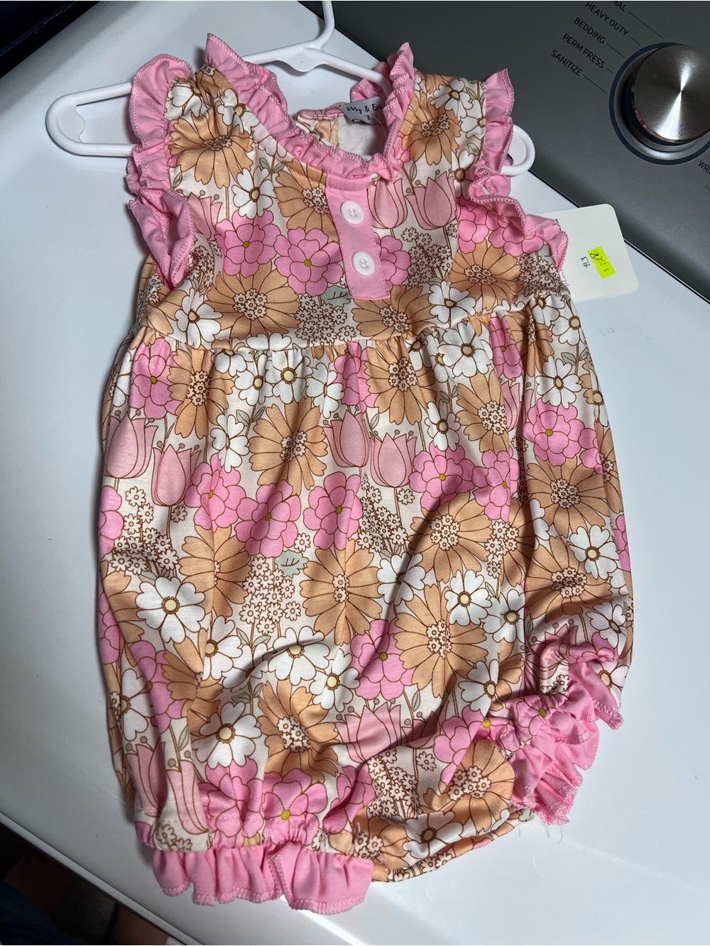 Pink & Brown Floral Baby Romper - Kids Accessories